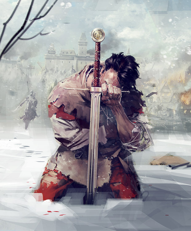 Meč ve sněhu